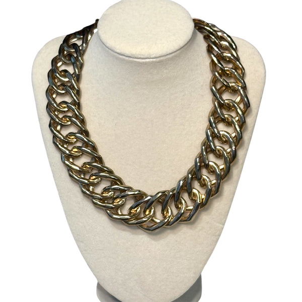 Vintage Gold Chunky Curb Chain Necklace