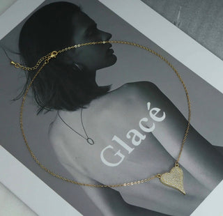 18K Gold Dainty Chain Heart Necklace