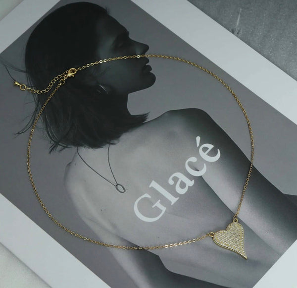 18K Gold Dainty Chain Heart Necklace
