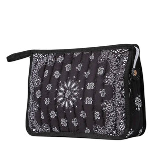 Black Bandana Print Pouch