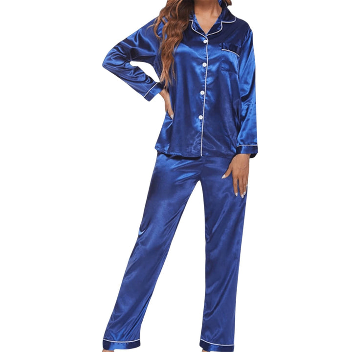 Button Up Pajama Long Sleeve Soft Set in Red and Blue