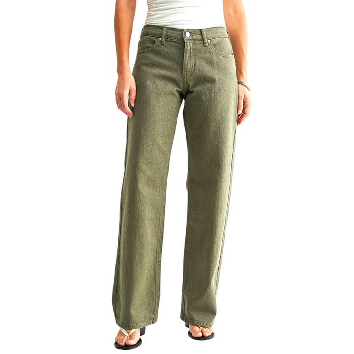 Hunter Green Low Rise Relaxed Straight Leg