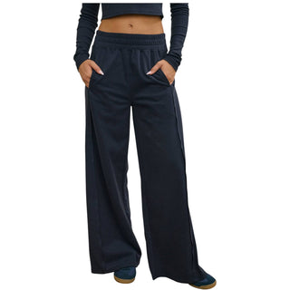 Navy Elastic Waist Side Panel Lounge Pants