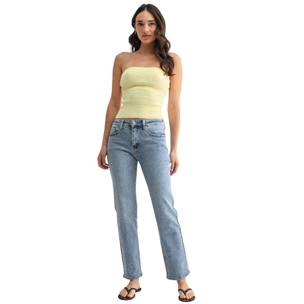 Mid Rise Vintage Slim Straight Jeans