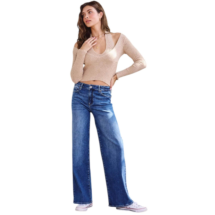 Mid Rise Relaxed Wide Leg Jeans
