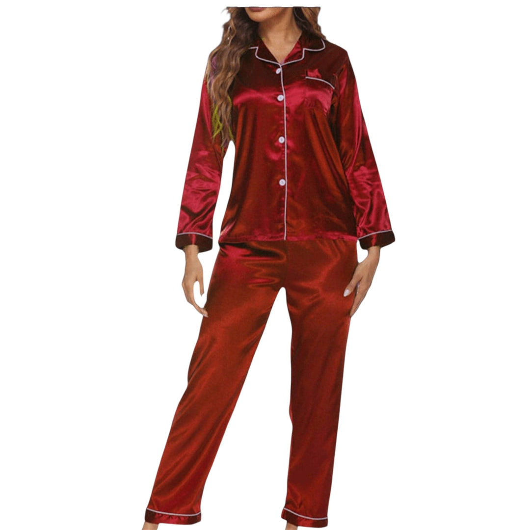 Button Up Pajama Long Sleeve Soft Set in Red and Blue
