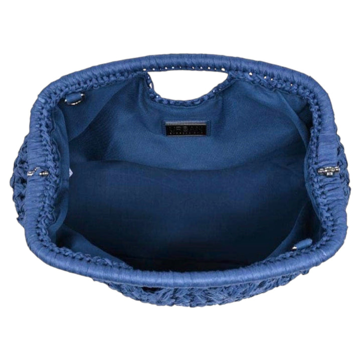 Navy Woven Top Handle or Crossbody Purse