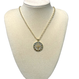 18K Gold Nautical Compass Medallion Necklace