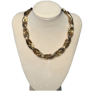 Vintage Gold Sculptural Link Necklace