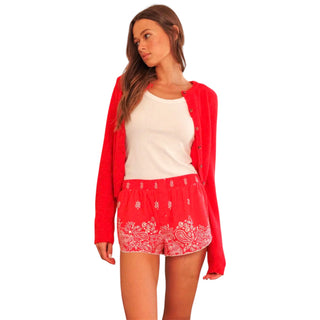 Red Bandana Print Shorts