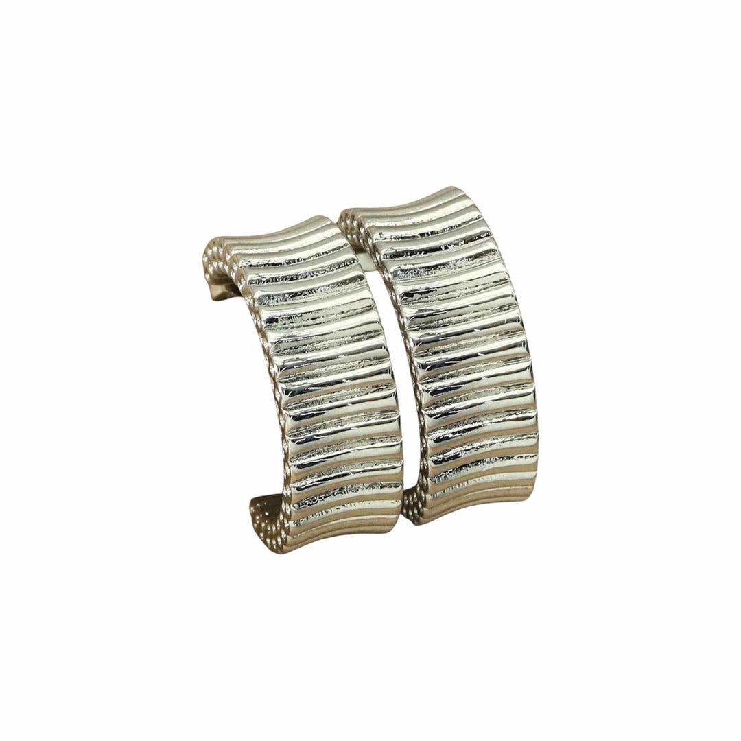 Silver Huggie Earrings