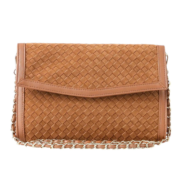 Vegan Leather Woven Clutch