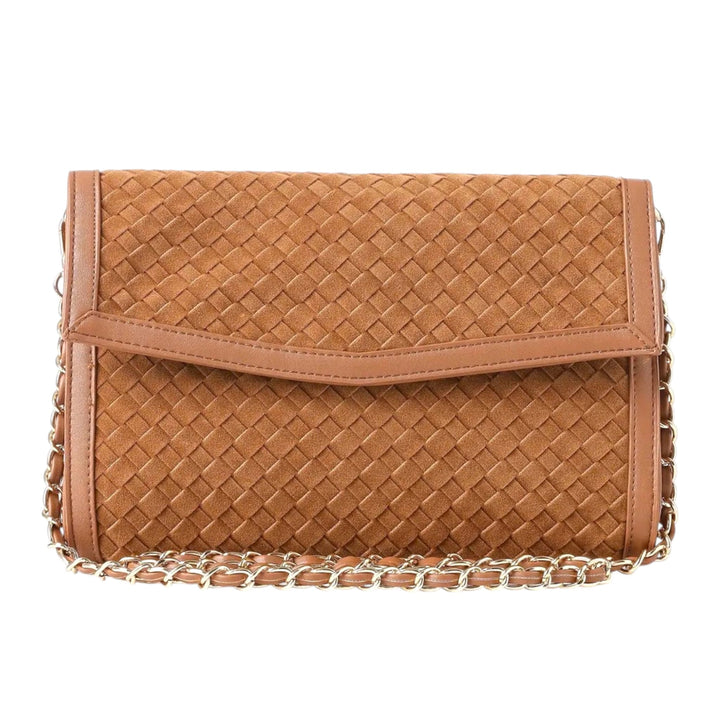 Vegan Leather Woven Clutch