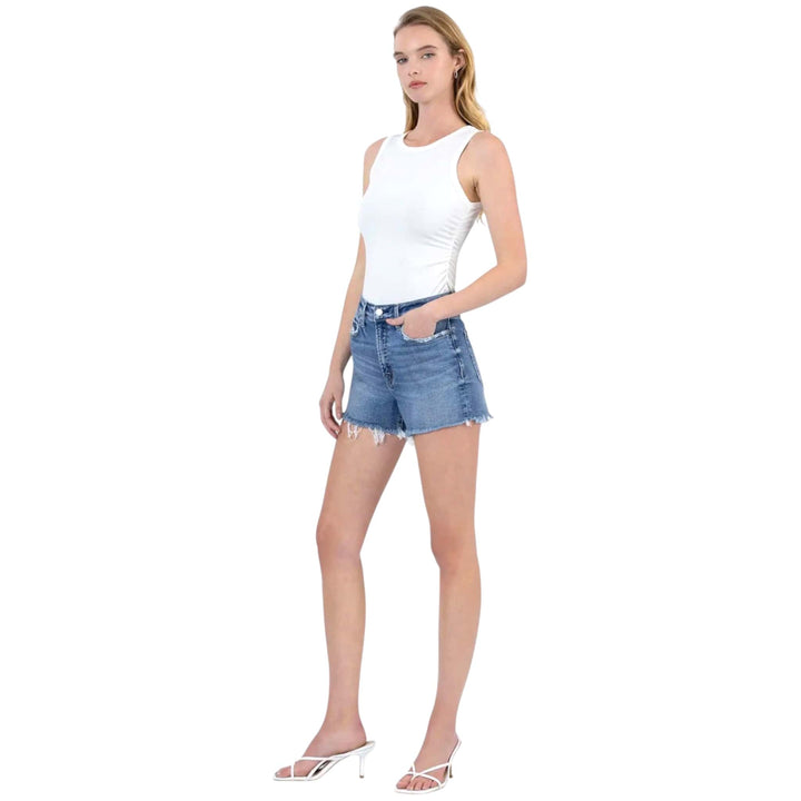 Mid Rise Denim Shorts