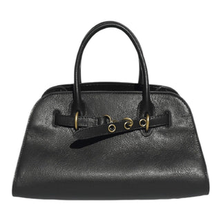 Black Vegan Leather Top Carry Tote