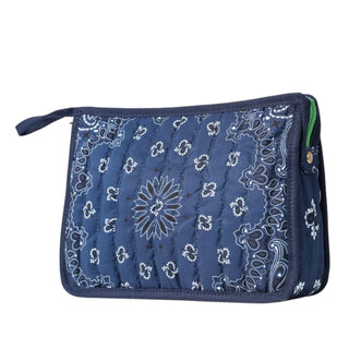 Navy Bandana Print Pouch