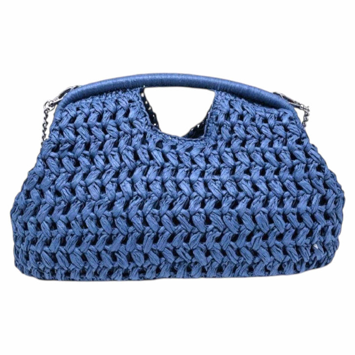 Navy Woven Top Handle or Crossbody Purse