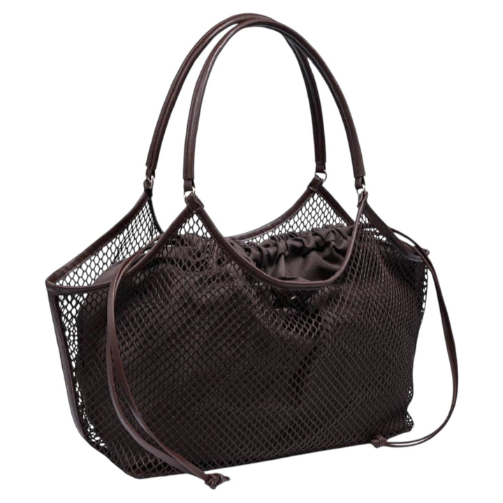 Brown Mesh Tote Bag