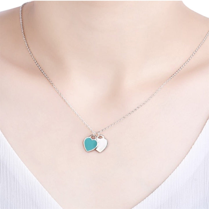 Heart Shaped Enamel Pendant Necklace