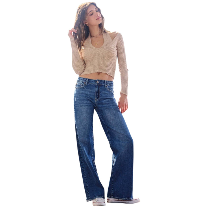Mid Rise Relaxed Wide Leg Jeans