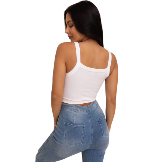 No-Seam White Tank Top