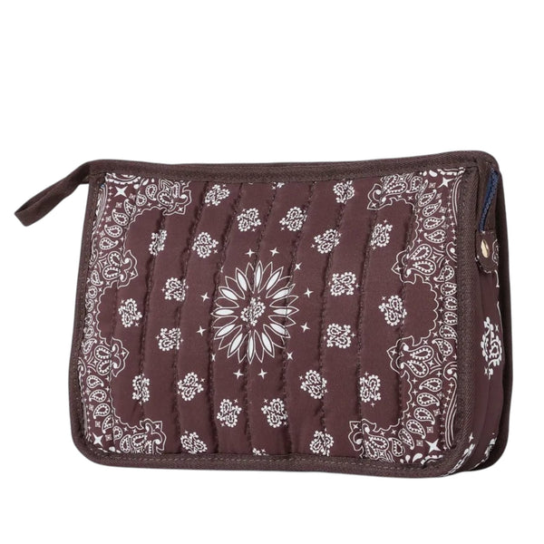 Brown Bandana Print Pouch