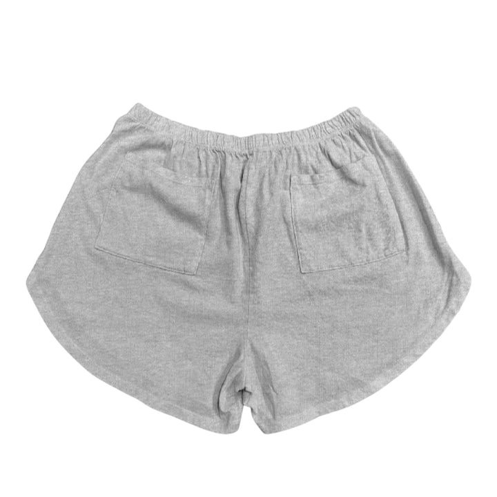 Heather Grey soft Cotton Mineral Washed Dolphin Shorts