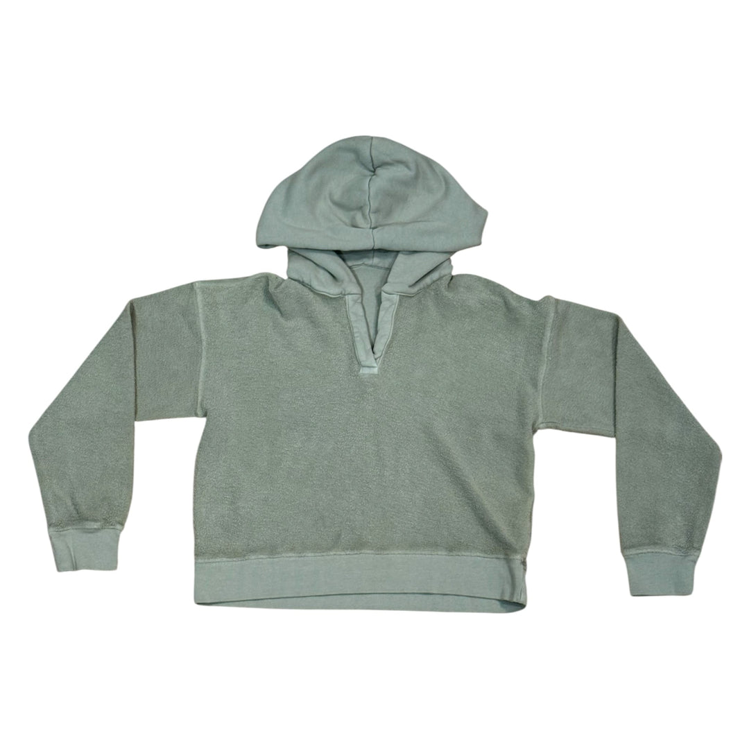 Inside Out Cropped V-Notch Hoody Sweatshirt