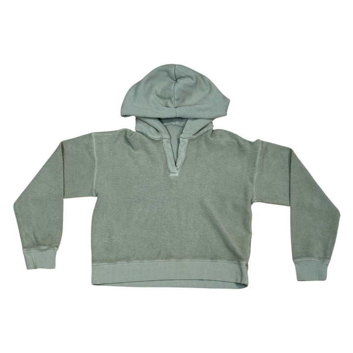 Inside Out Cropped V-Notch Hoody Sweatshirt