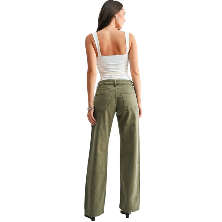 Hunter Green Low Rise Relaxed Straight Leg