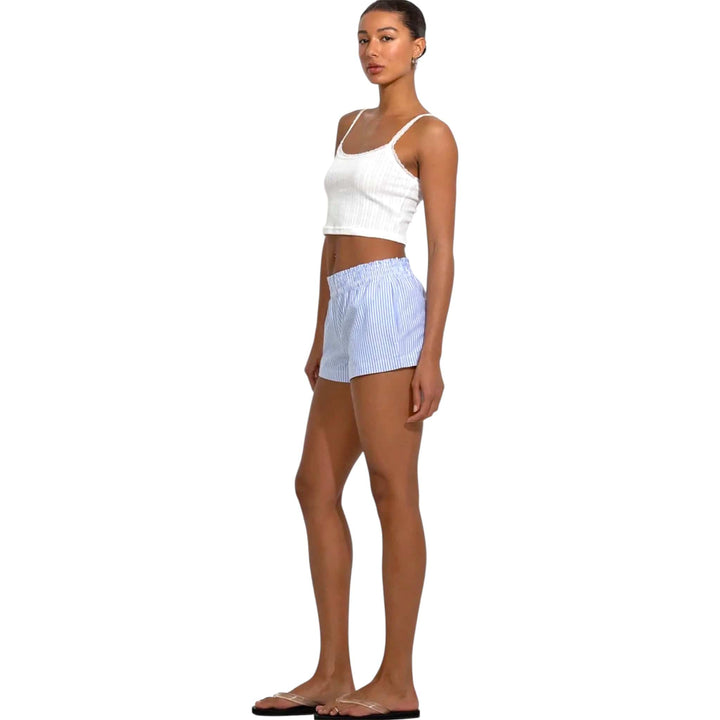 Pinstripe Smocked Mini Shorts