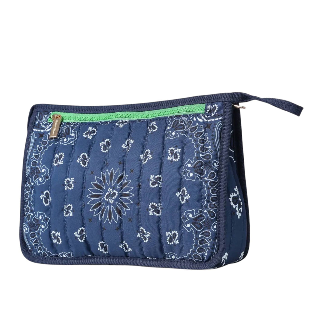 Navy Bandana Print Pouch