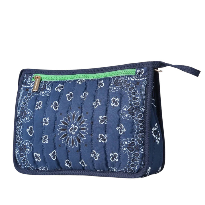 Navy Bandana Print Pouch
