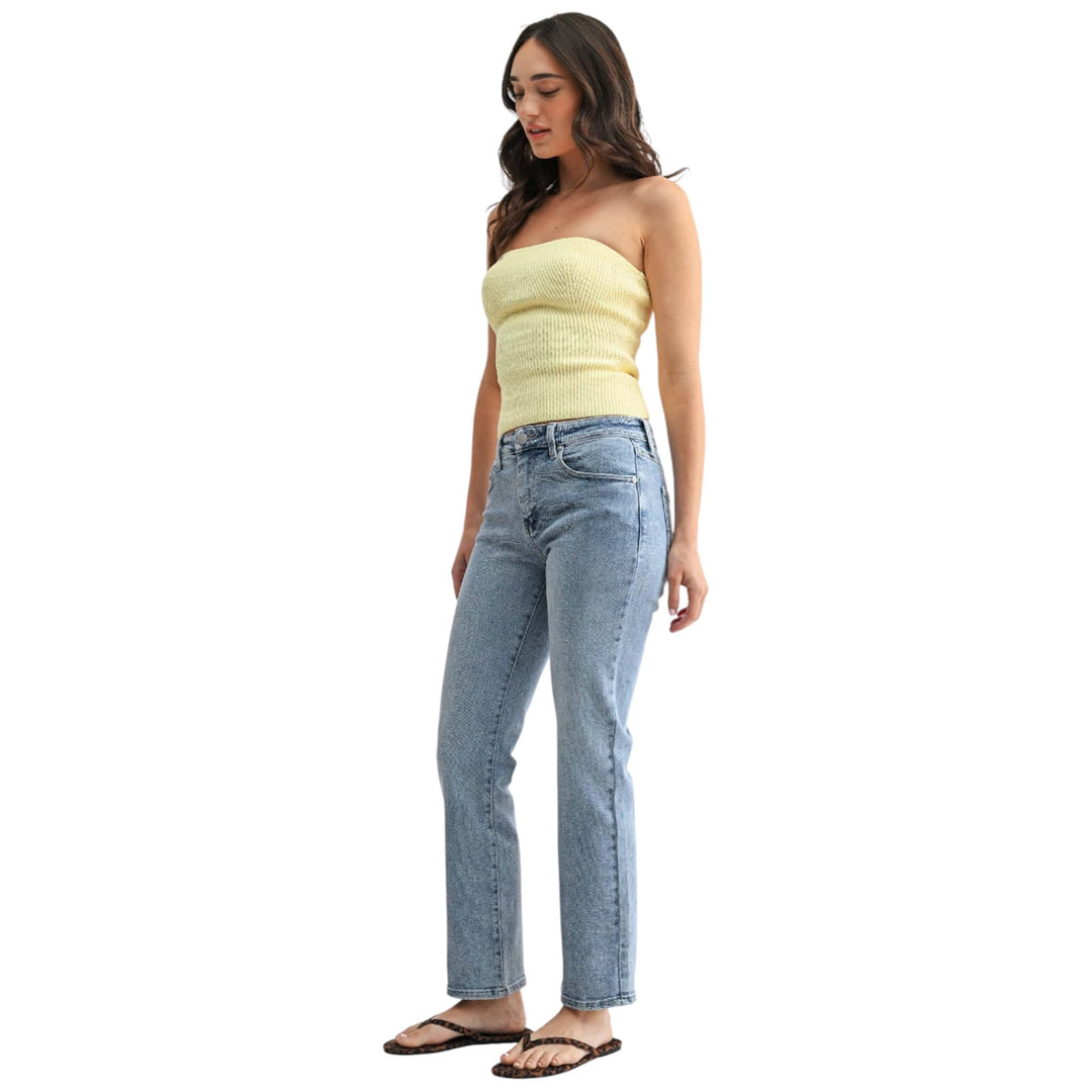 Mid Rise Vintage Slim Straight Jeans