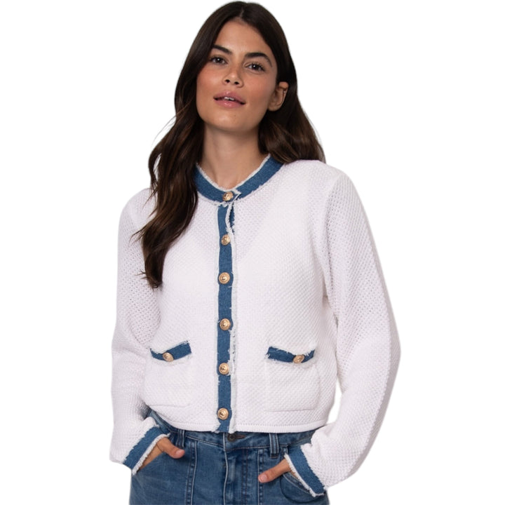 RD Style Jazzlyn Long Sleeve Denim Combo Cardigan