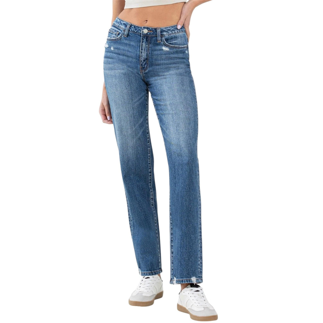 Relaxed Straight Leg Denim Jeans