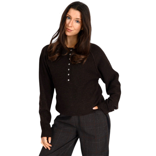 Akleja Brown Henley Pullover