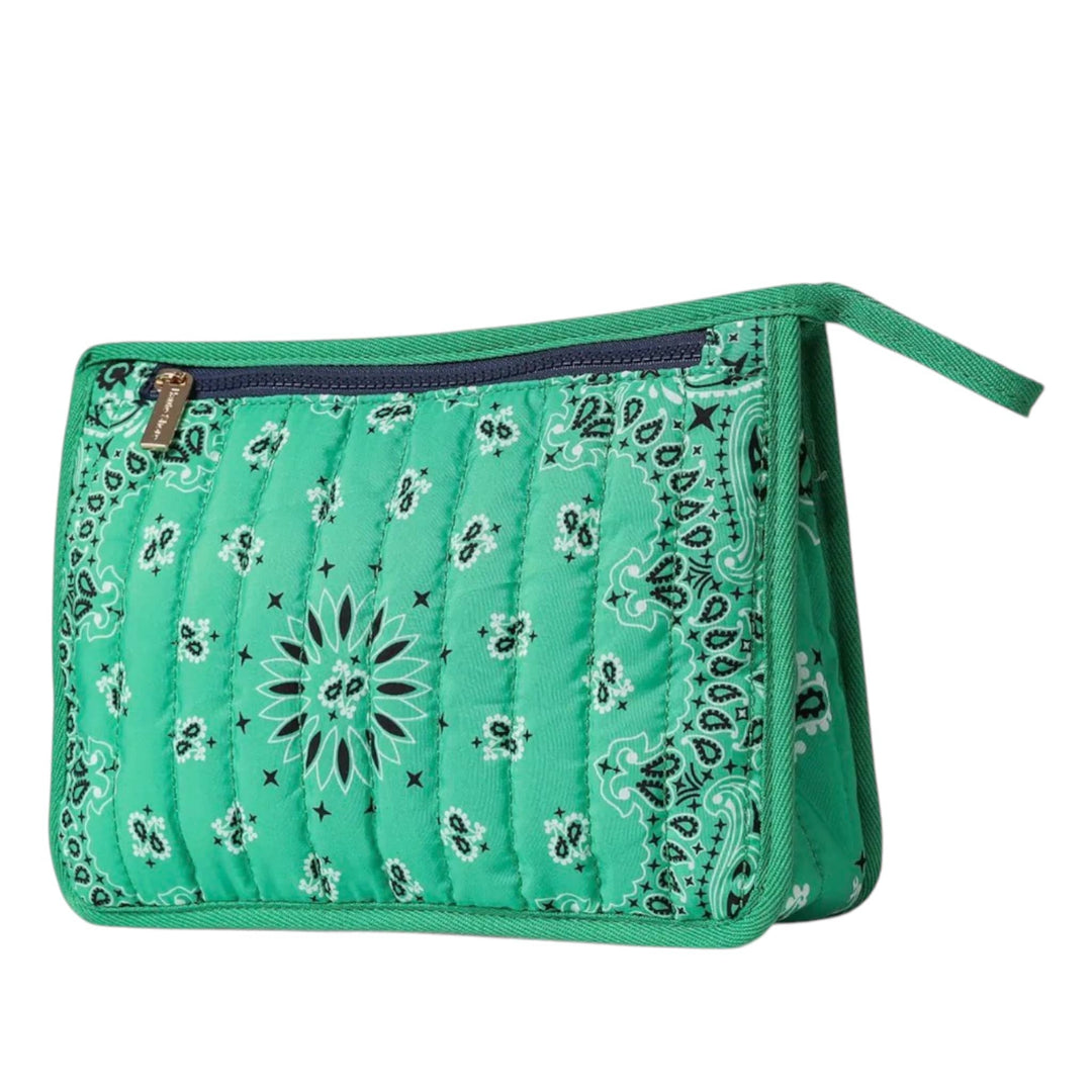Kelly Green Bandana Print Pouch