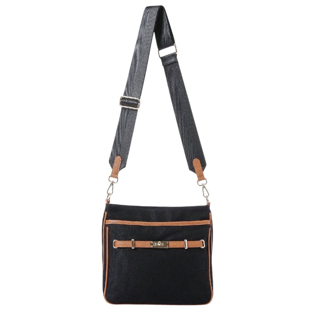 Canvas Crossbody Bag with Belt