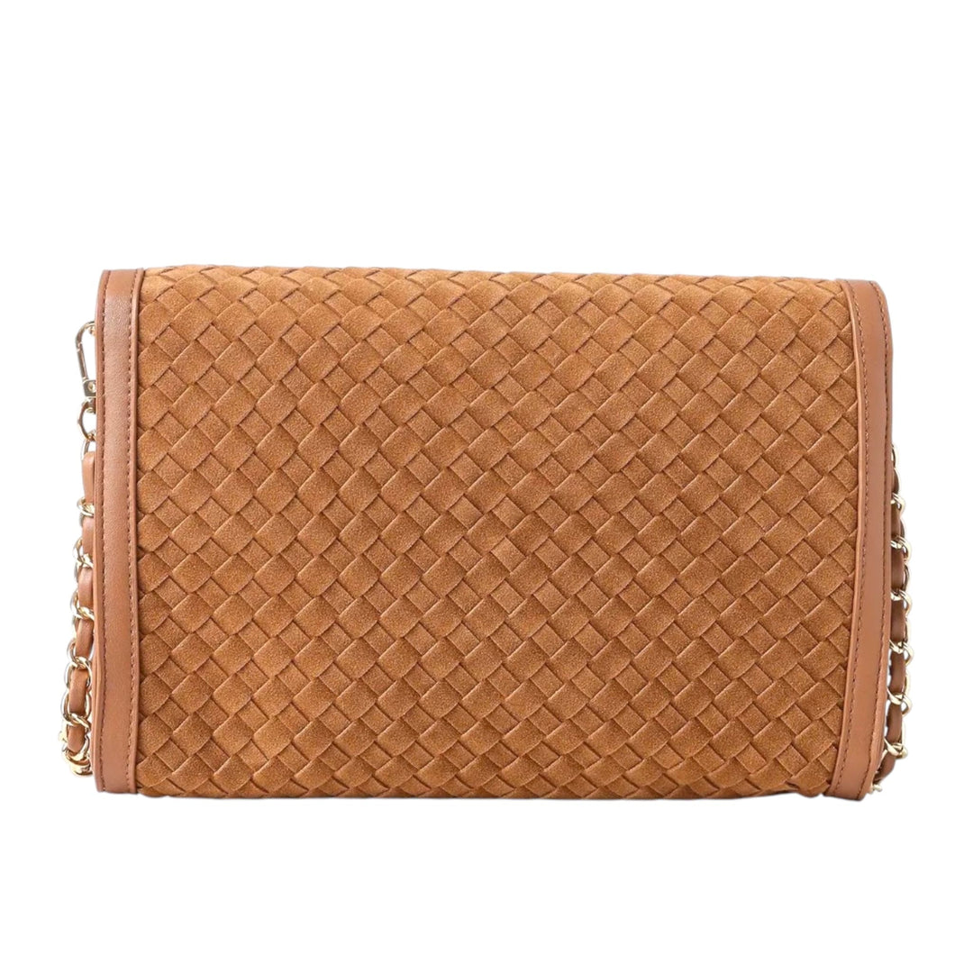Vegan Leather Woven Clutch