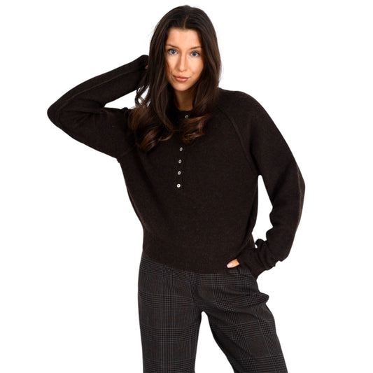 Akleja Brown Henley Pullover