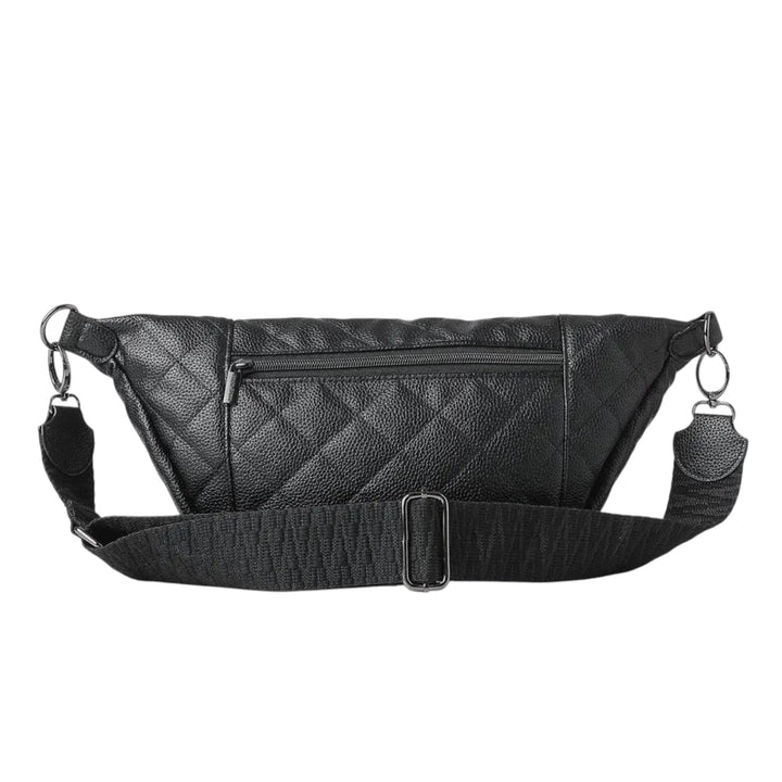 Black Pebbled Vegan Leather Sling Bag
