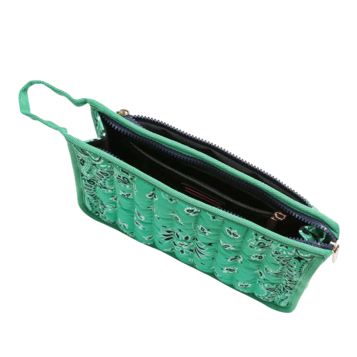 Kelly Green Bandana Print Pouch