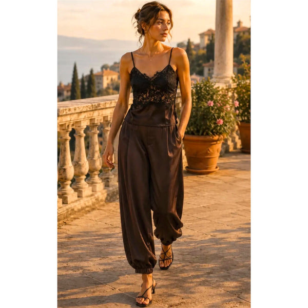Brown Satin Balloon Pants (PRE ORDER)