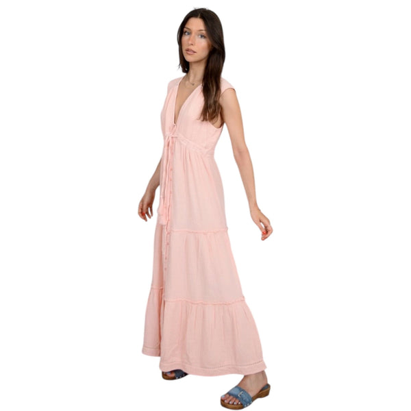 Dusty Peach Tiered Dress