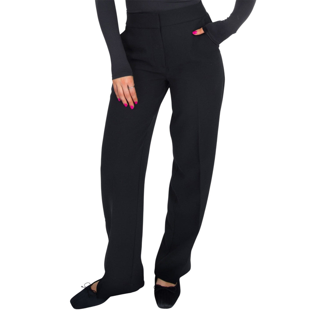 Black Straight Leg Trouser Pants BOLT ADDICTION Black Straight Leg Trouser Pants BOLT ADDICTION