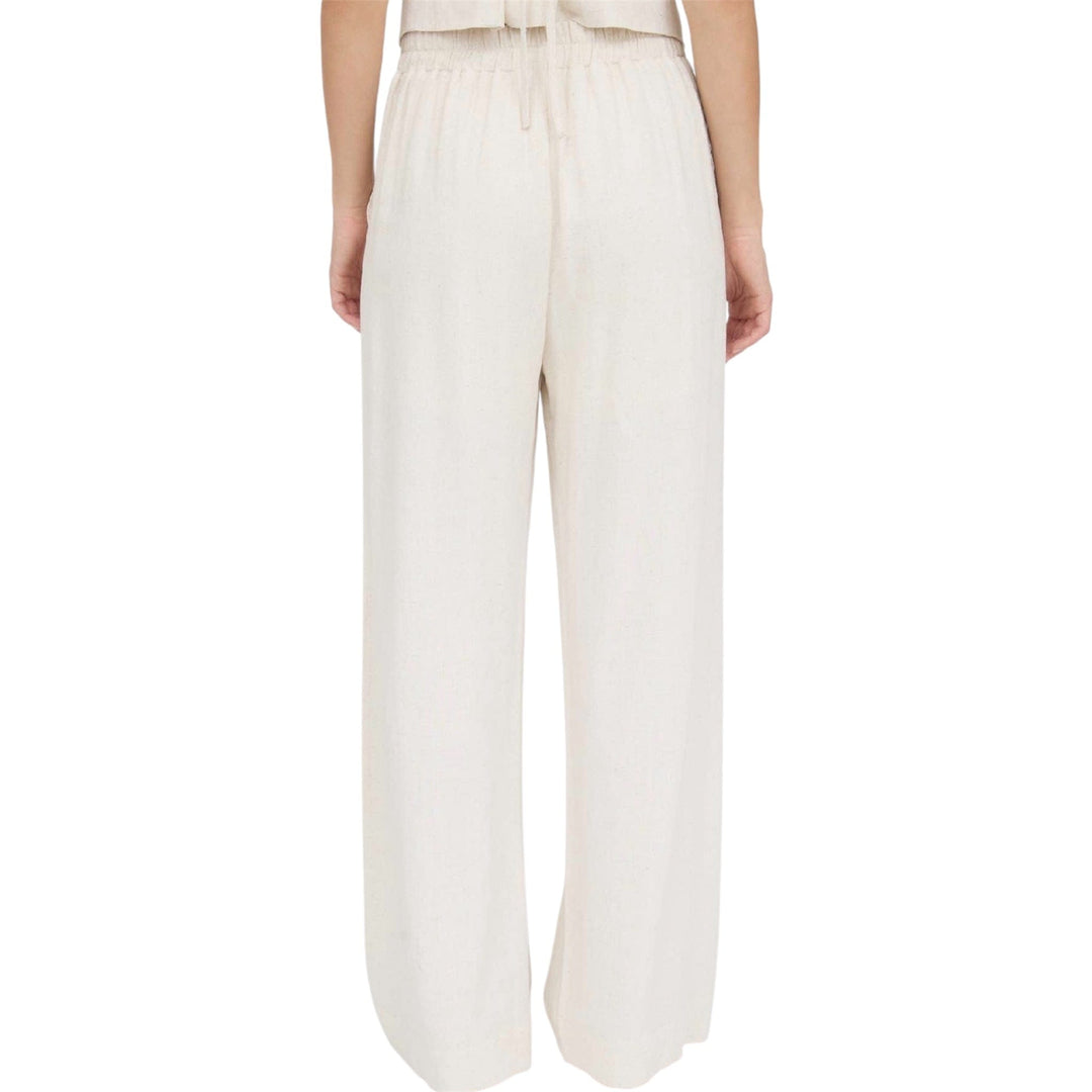 Oatmeal Wide Leg Linen Pants