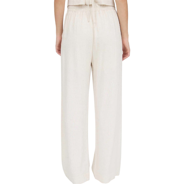 Oatmeal Wide Leg Linen Pants