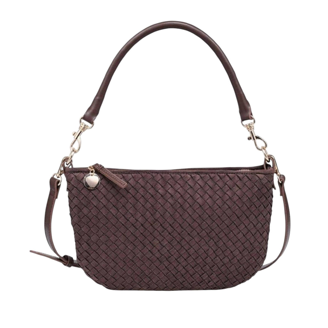 Brown Woven Shoulder Bag