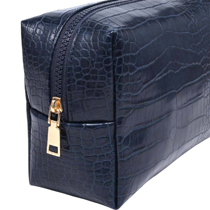 Navy Croc Chic Cosmetic & Travel Organizer Pouch